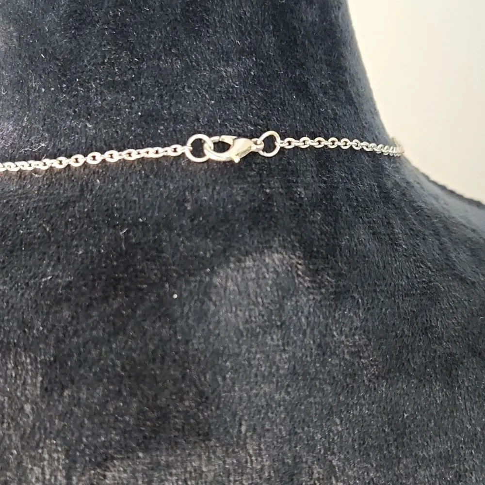Dainty Pink & Clear Crystal Flower Necklace